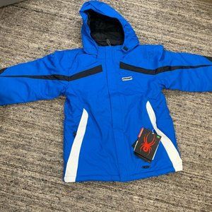 New with tags, authentic 
SPYDER Active Sports Boy's GUARD Jacket Blue/White